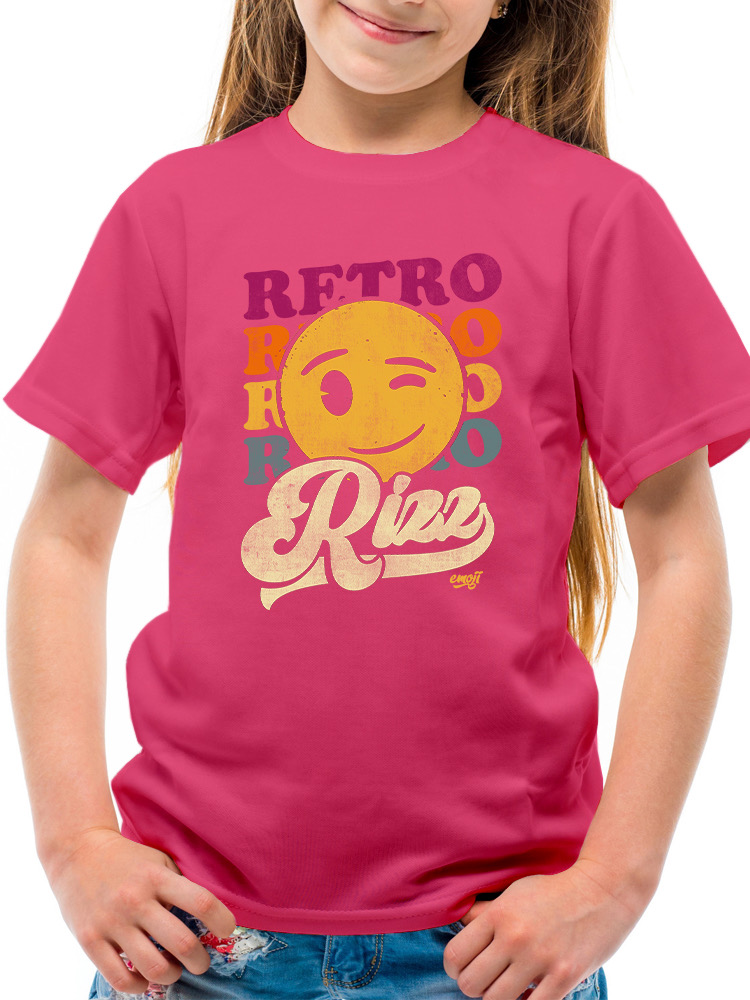 Retro Rizz - Vintage zwinkerndes Emoji Grafik Jugend T-Shirt - Bild 9 von 16