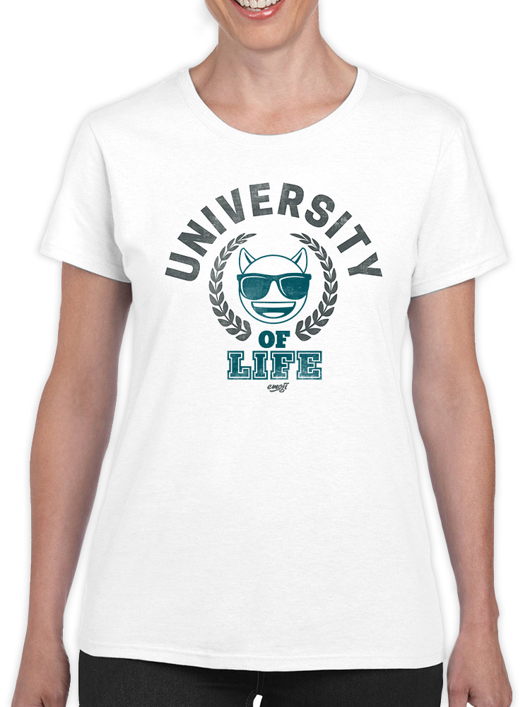 University of Life - Camiseta para mujer gráfica estilo universitario emoji oscuro - Imagen 17 de 20