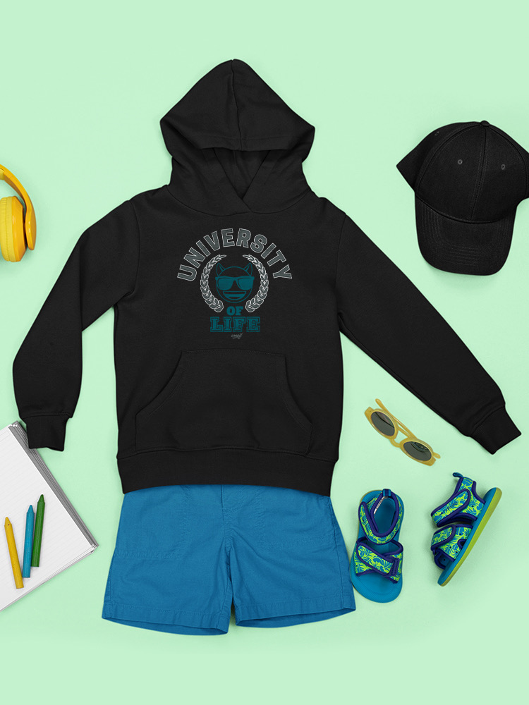 University of Life - Dark Emoji College Style Grafik Jugend Hoodie - Bild 7 von 24