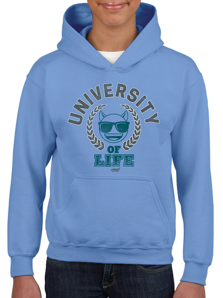 University of Life - Dark Emoji College Style Grafik Jugend Hoodie - Bild 9 von 24