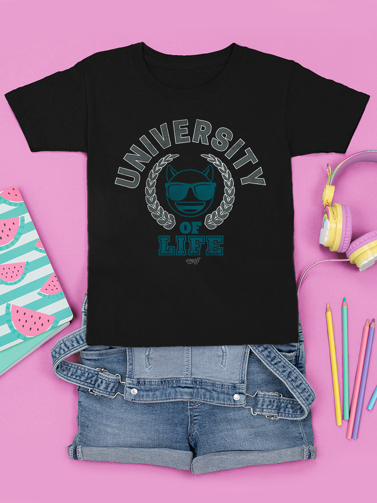 University of Life - Dark Emoji College Style Graphic Youth's T-shirt - Picture 11 of 24