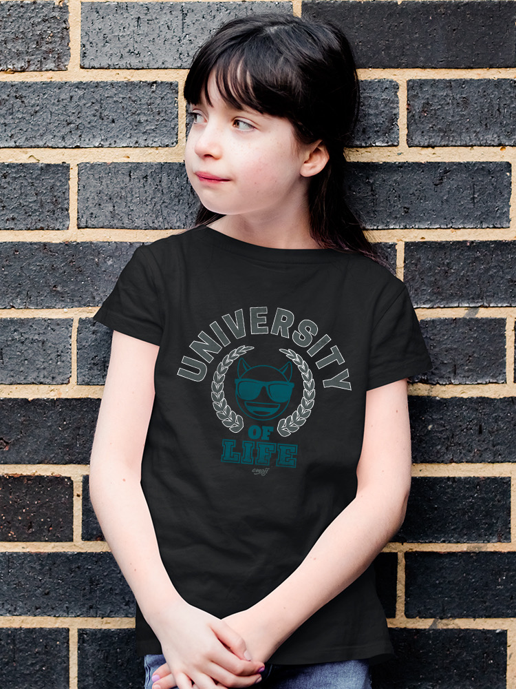 University of Life - Dark Emoji College Style Graphic Youth's T-shirt - Picture 10 of 24