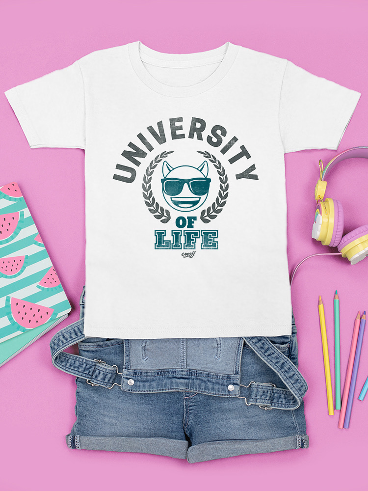 University of Life - Dark Emoji College Style Graphic Youth's T-shirt - Picture 23 of 24