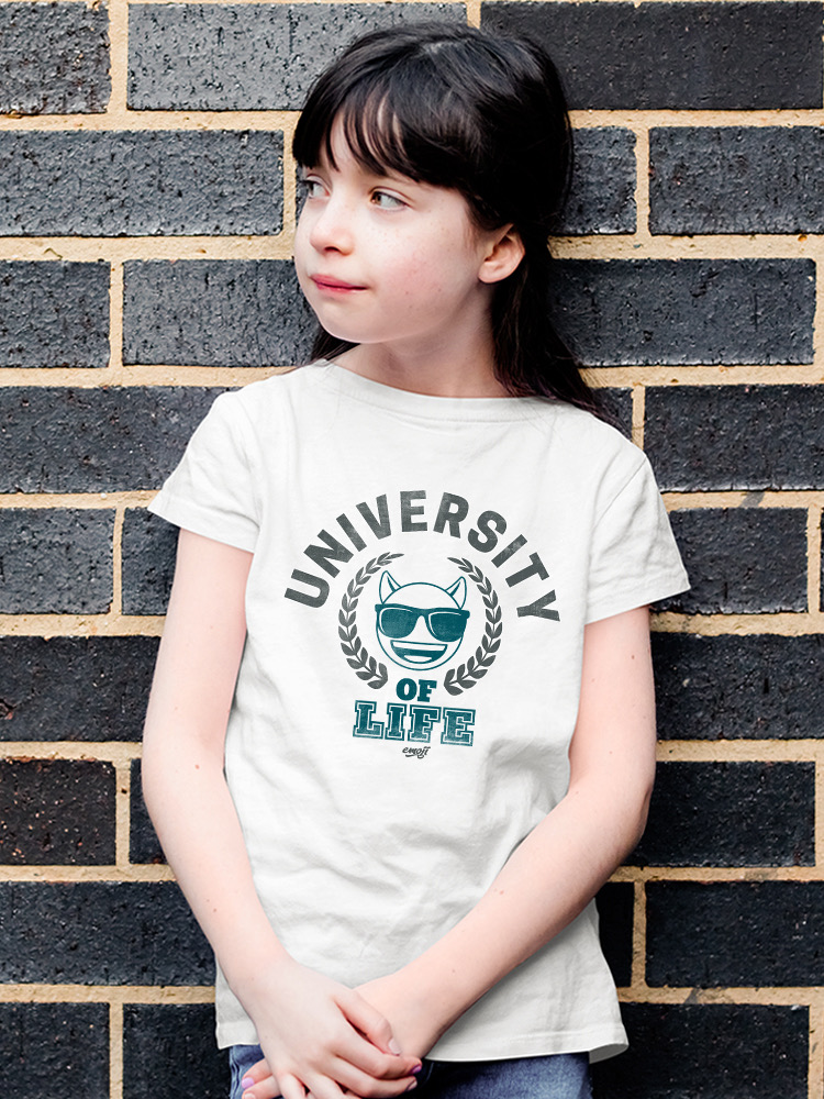 University of Life - Dark Emoji College Style Graphic Youth's T-shirt - Picture 22 of 24