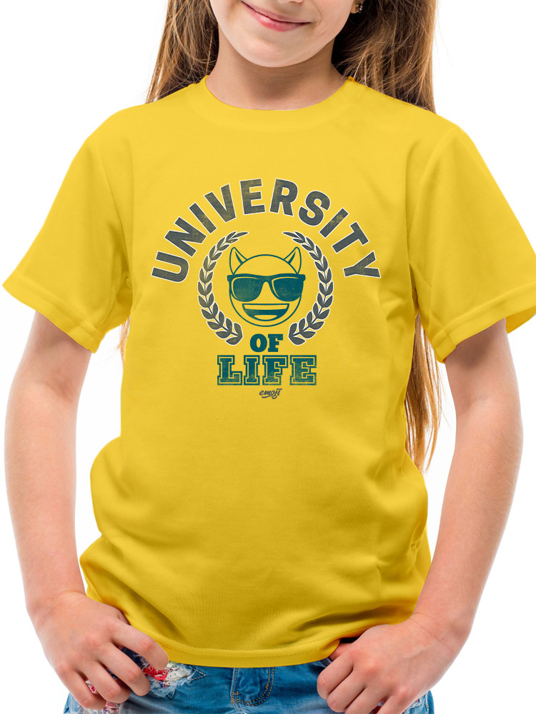 University of Life - Dark Emoji College Style Graphic Youth's T-shirt - Picture 13 of 24