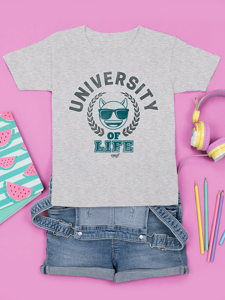 University of Life - Dark Emoji College Style Graphic Youth's T-shirt - Picture 7 of 24