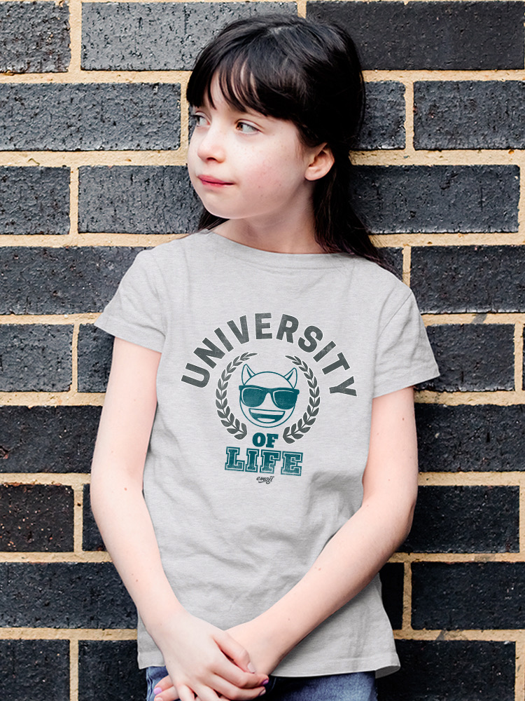 University of Life - Dark Emoji College Style Graphic Youth's T-shirt - Picture 6 of 24