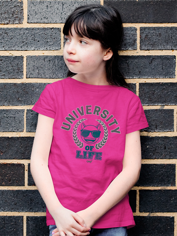 University of Life - Dark Emoji College Style Graphic Youth's T-shirt - Picture 18 of 24