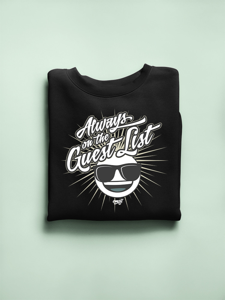 Always VIP - Guest List Cool Retro Emoji Party Men's Sweatshirt - Picture 7 of 20