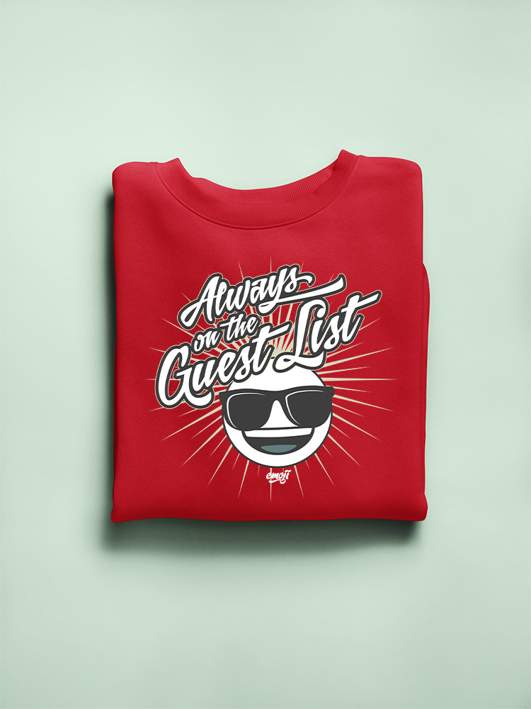 Always VIP - Guest List Cool Retro Emoji Party Men's Sweatshirt - Picture 11 of 20