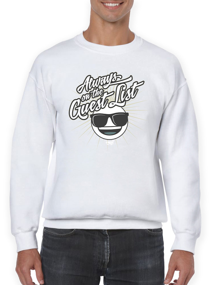 Always VIP - Guest List Cool Retro Emoji Party Men's Sweatshirt - Picture 17 of 20