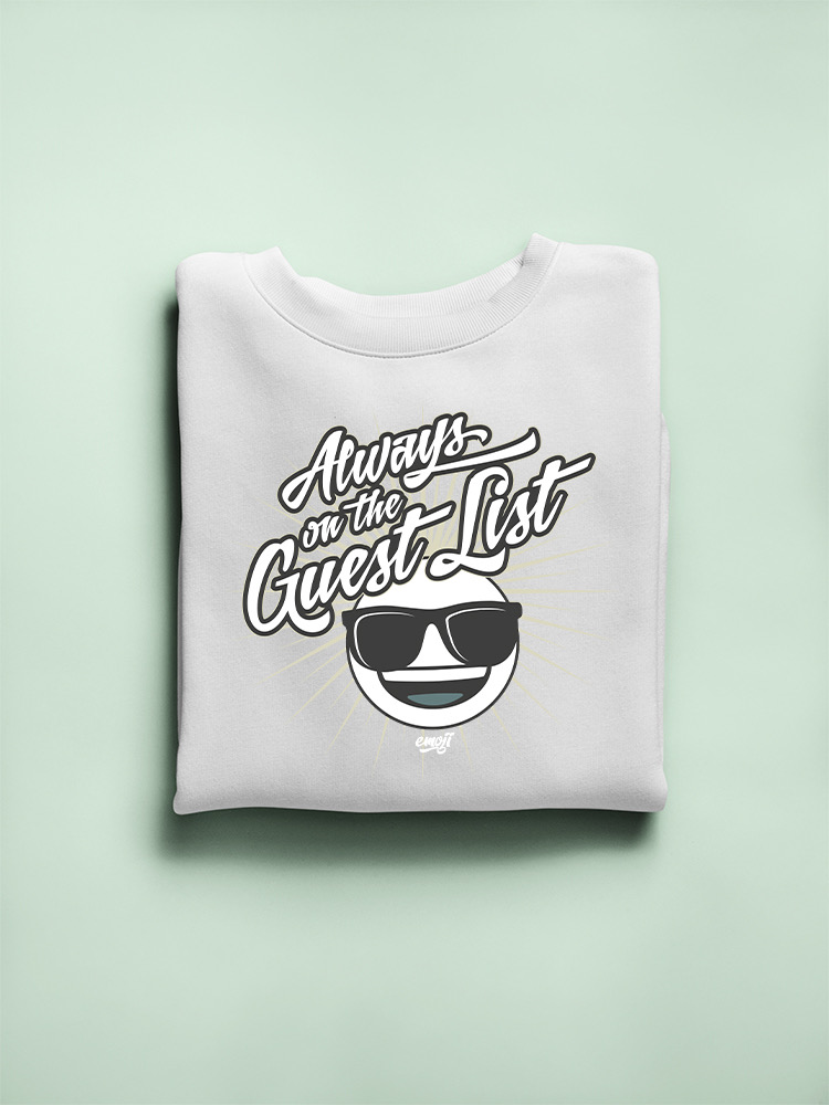 Always VIP - Guest List Cool Retro Emoji Party Men's Sweatshirt - Picture 19 of 20
