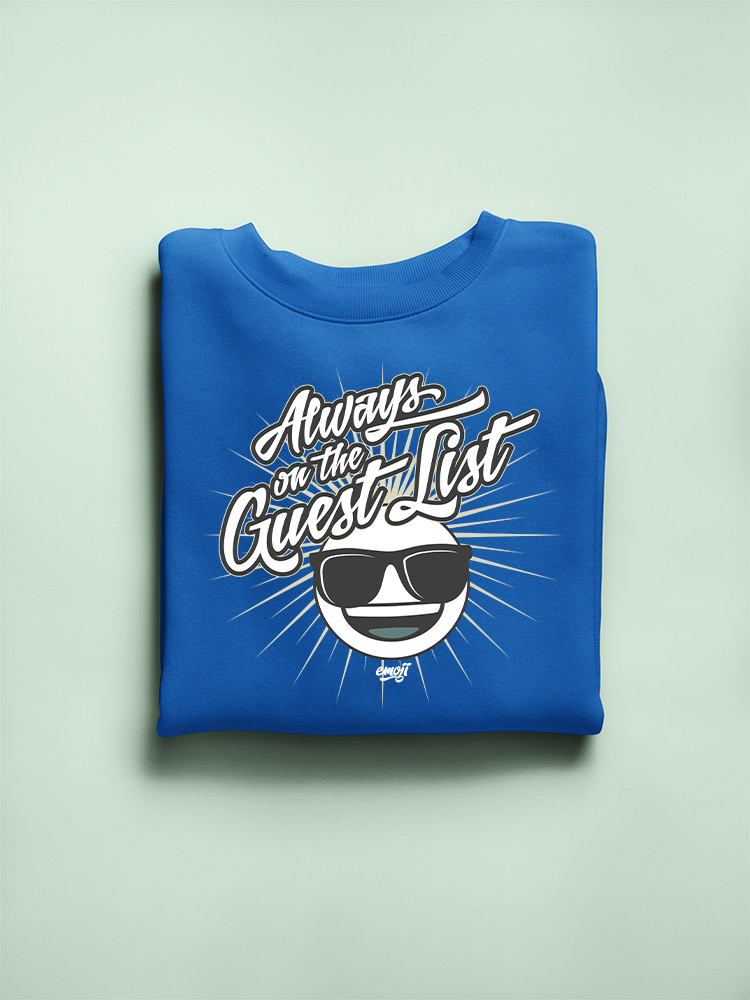 Always VIP - Guest List Cool Retro Emoji Party Men's Sweatshirt - Picture 15 of 20