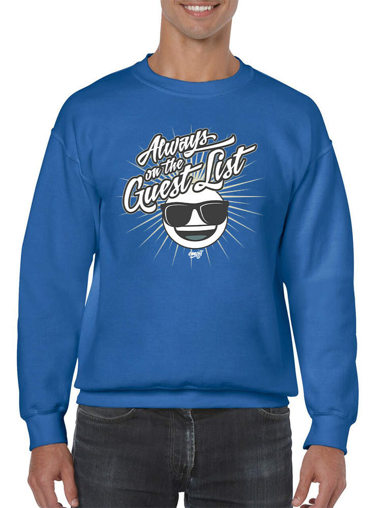Always VIP - Guest List Cool Retro Emoji Party Men's Sweatshirt - Picture 13 of 20