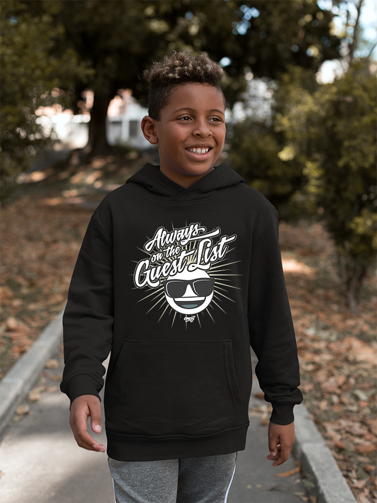 Always VIP - Gästeliste cooler Retro Emoji Party Jugend Hoodie - Bild 6 von 20