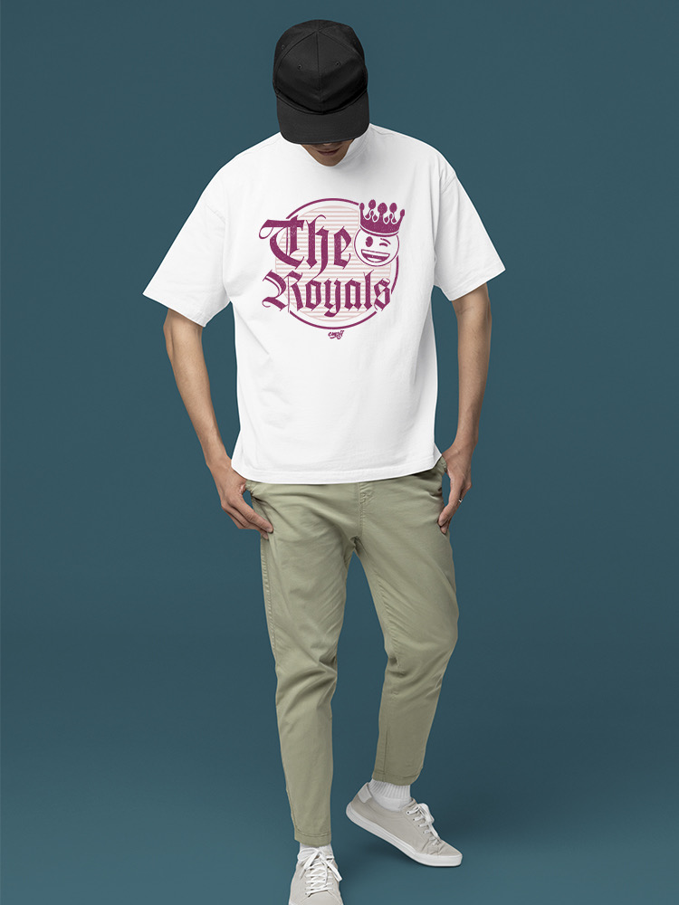 The Royals - Retro Gothic Crown Emoji Grafik Herren T-Shirt - Bild 6 von 8