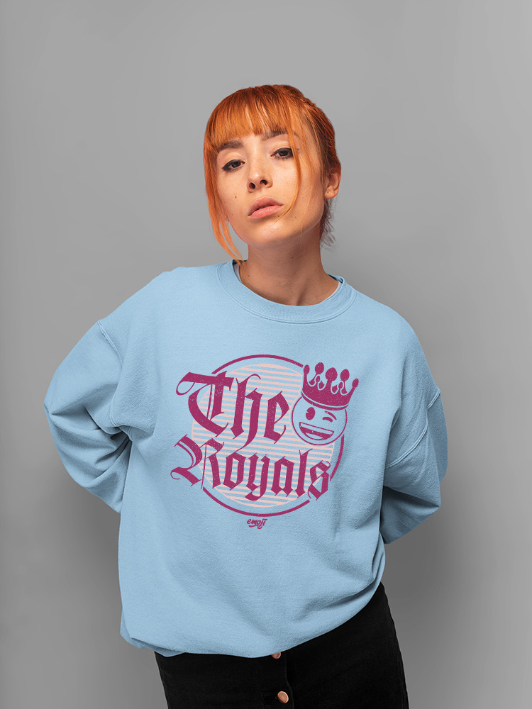 The Royals - Retro Gothic Crown Emoji Graphic Damen Sweatshirt - Bild 10 von 20