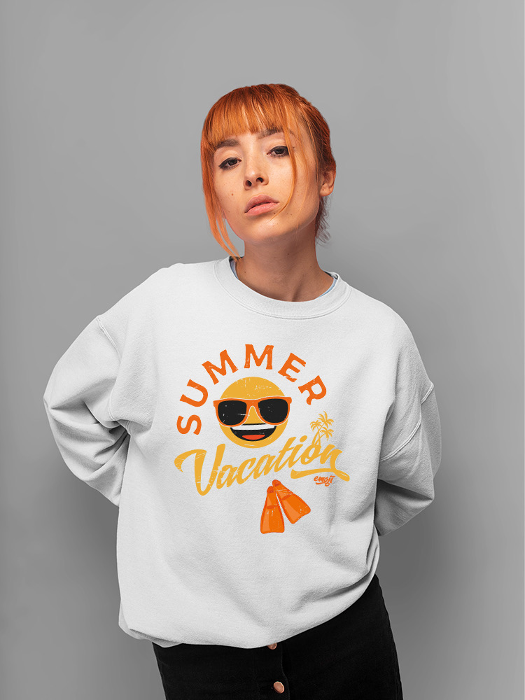 Sommerurlaub - Retro Strand Emoji Reise Grafik Damen Sweatshirt - Bild 14 von 16