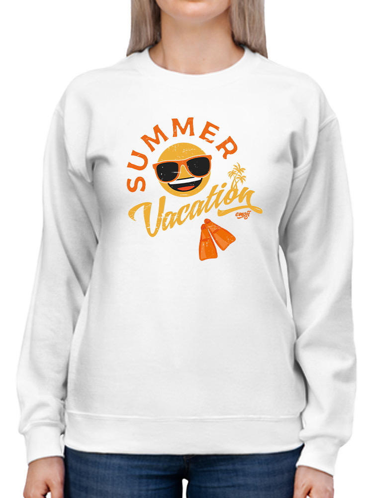 Sommerurlaub - Retro Strand Emoji Reise Grafik Damen Sweatshirt - Bild 13 von 16