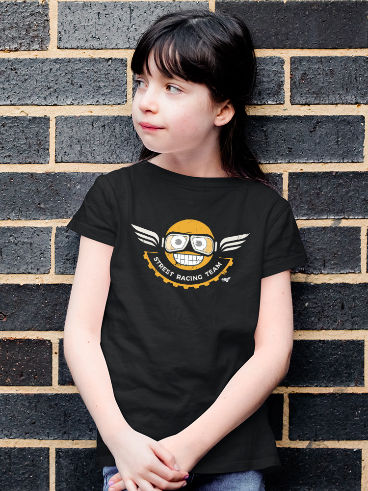Street Racing Team - Retro Moto Racer Emoji Youth's T-shirt - Picture 6 of 12
