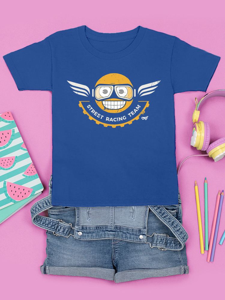 Street Racing Team - Retro Moto Racer Emoji Youth's T-shirt - Picture 11 of 12
