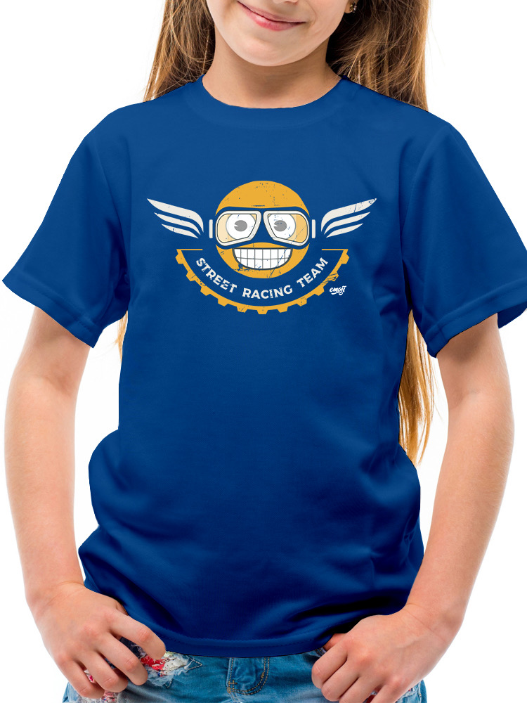 Street Racing Team - Retro Moto Racer Emoji Youth's T-shirt - Picture 9 of 12