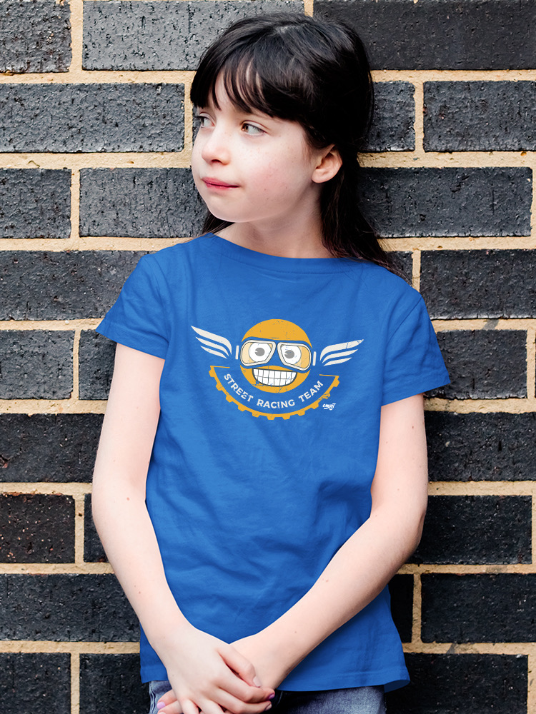 Street Racing Team - Retro Moto Racer Emoji Youth's T-shirt - Picture 10 of 12