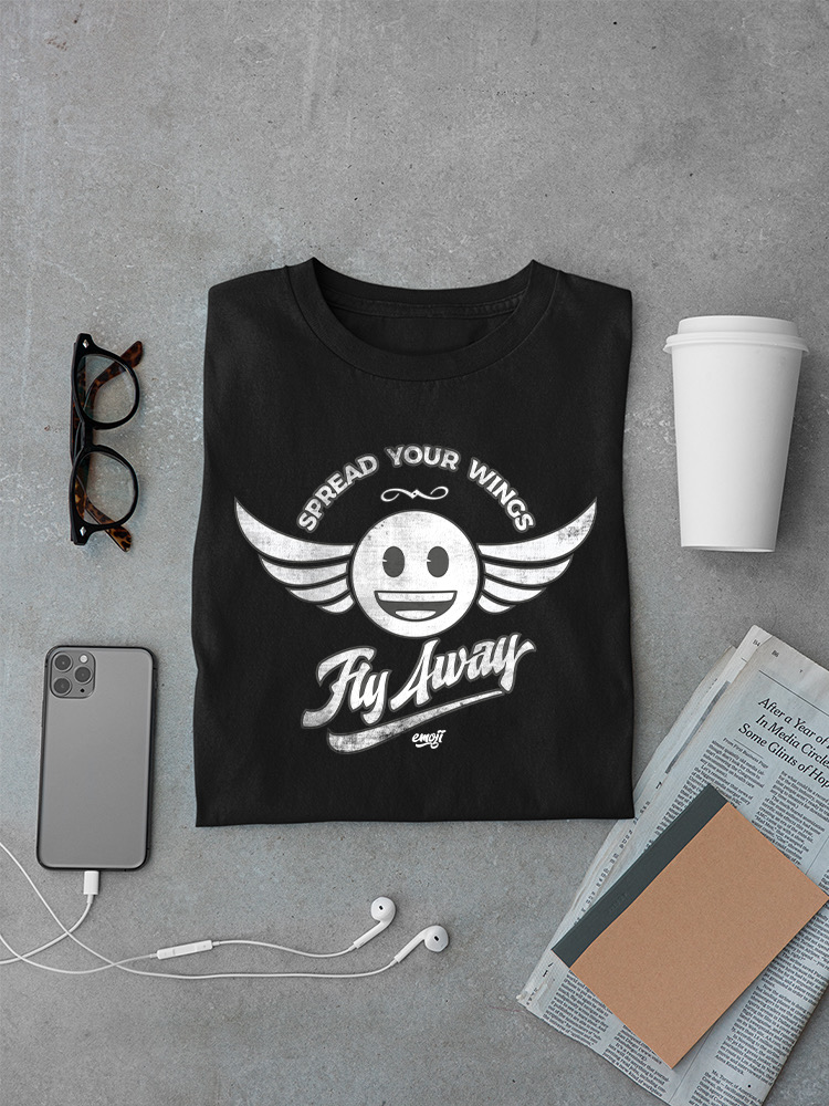 Fly Away - Retro Winged Emoji Graphic Men's T-shirt - Picture 7 of 24
