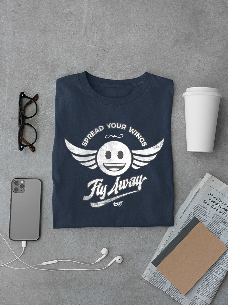 Fly Away - Retro Winged Emoji Graphic Men's T-shirt - Picture 11 of 24