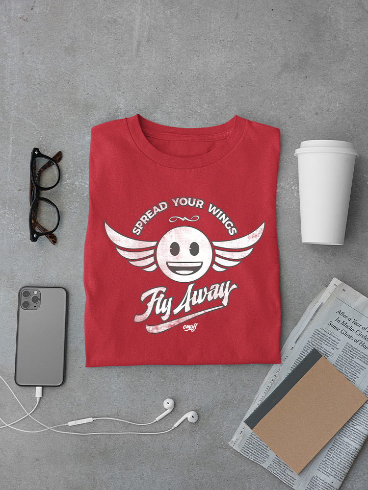 Fly Away - Retro Winged Emoji Graphic Men's T-shirt - Picture 15 of 24