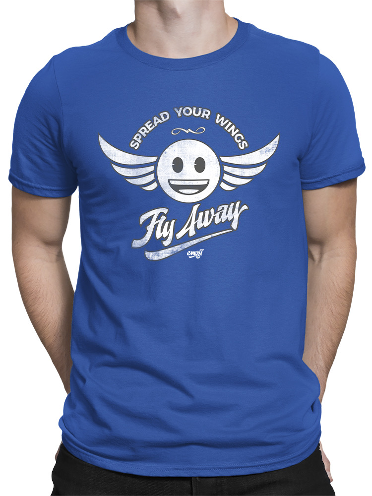 Fly Away - Retro Winged Emoji Graphic Men's T-shirt - Picture 17 of 24
