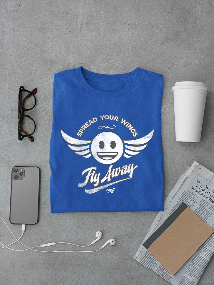 Fly Away - Retro Winged Emoji Graphic Men's T-shirt - Picture 19 of 24