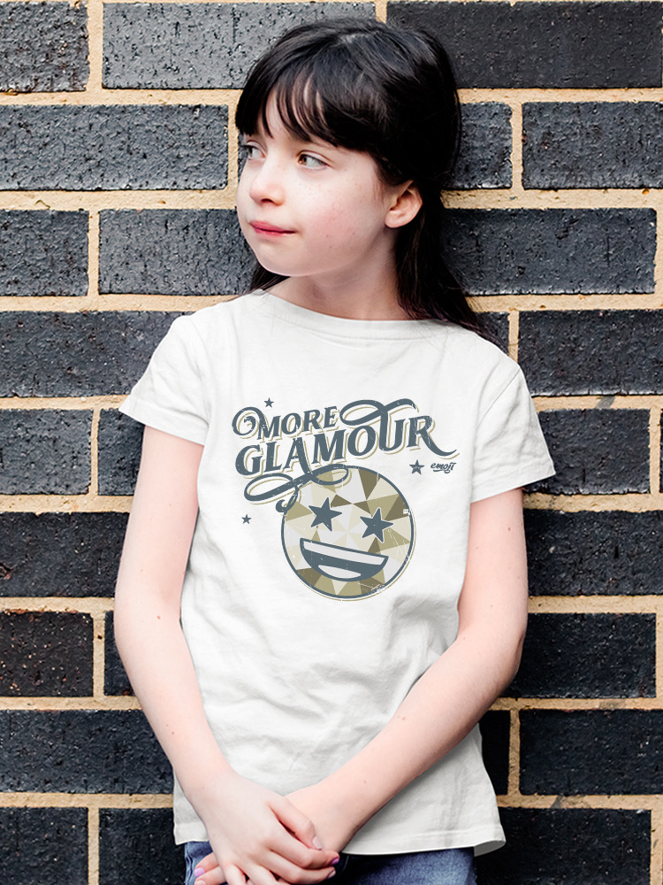 More Glamour - Starry Sparkle Retro Emoji Grafik Jugend T-Shirt - Bild 18 von 20