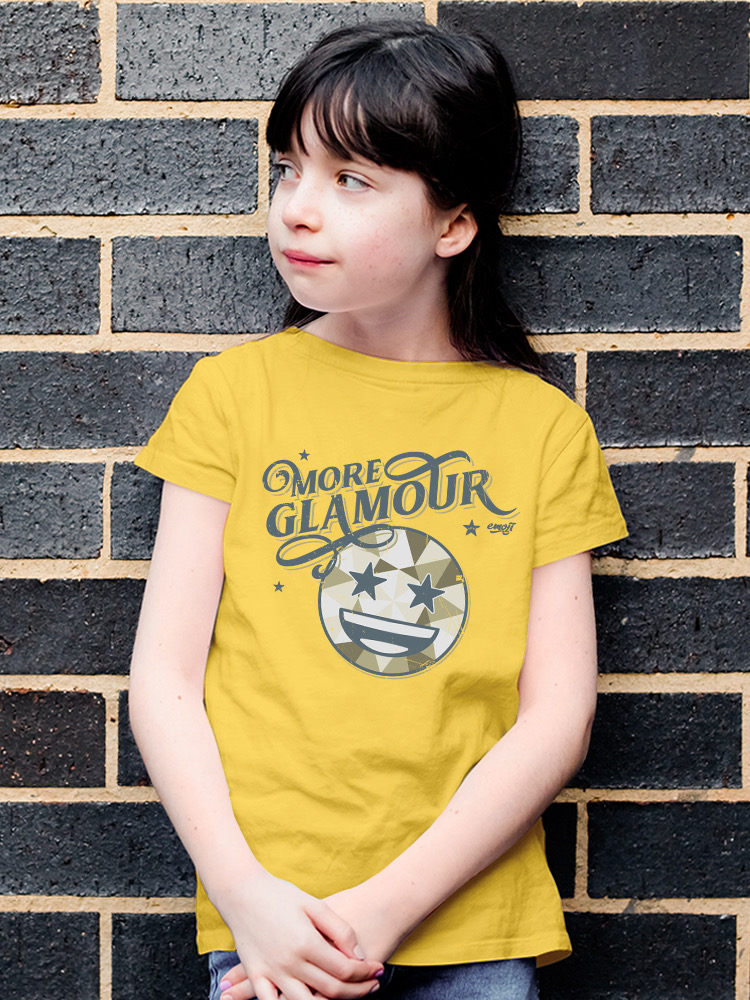 More Glamour - Starry Sparkle Retro Emoji Grafik Jugend T-Shirt - Bild 10 von 20