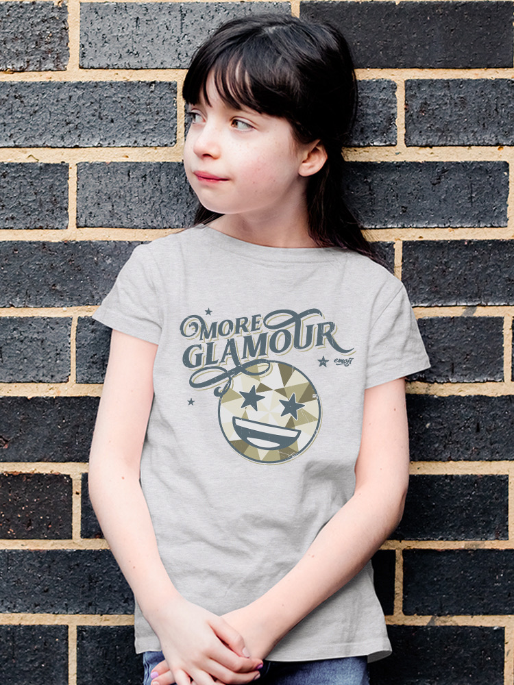 More Glamour - Starry Sparkle Retro Emoji Grafik Jugend T-Shirt - Bild 6 von 20