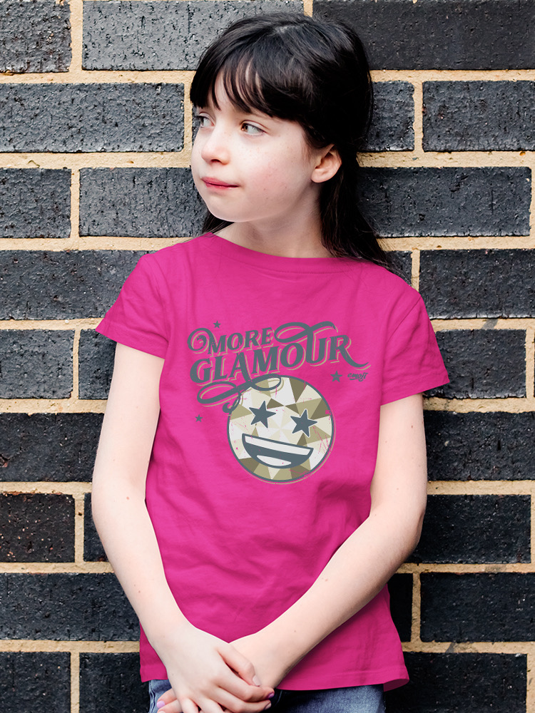 More Glamour - Starry Sparkle Retro Emoji Grafik Jugend T-Shirt - Bild 14 von 20