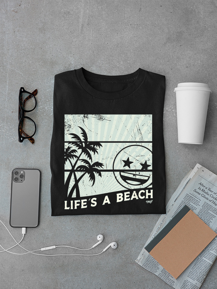 Life's A Beach - Vintage Palm Tree Emoji Men's T-shirt - Picture 7 of 20