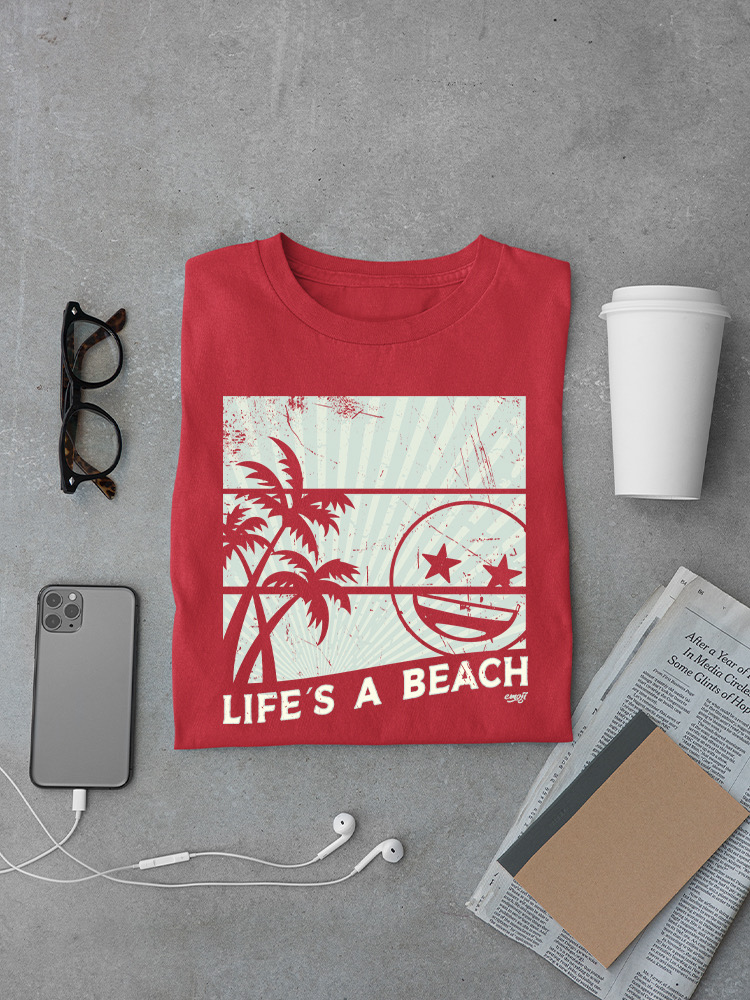 Life's A Beach - Vintage Palm Tree Emoji Men's T-shirt - Picture 15 of 20