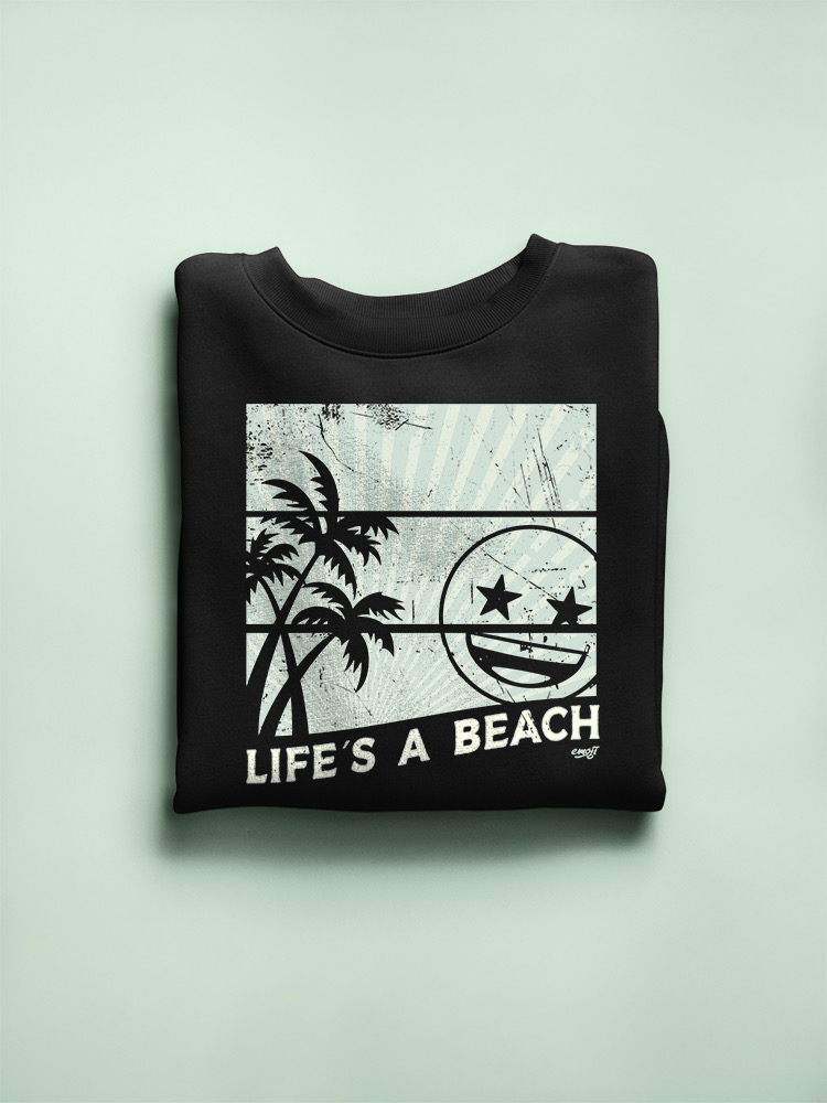 Life's A Beach - Vintage Palm Tree Emoji Damen Sweatshirt - Bild 7 von 16