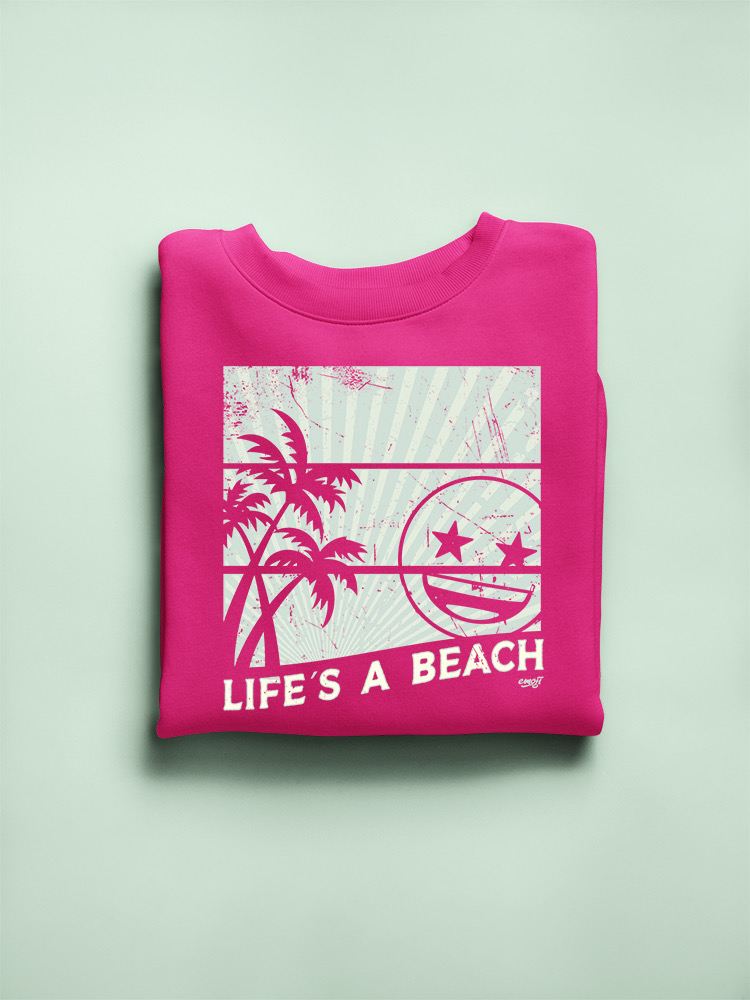 Life's A Beach - Vintage Palm Tree Emoji Damen Sweatshirt - Bild 11 von 16