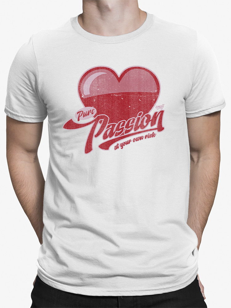 Officially Licensed Emoji Pure Passion - Bold Heart Graphic Men's T-shirt - Picture 17 of 20