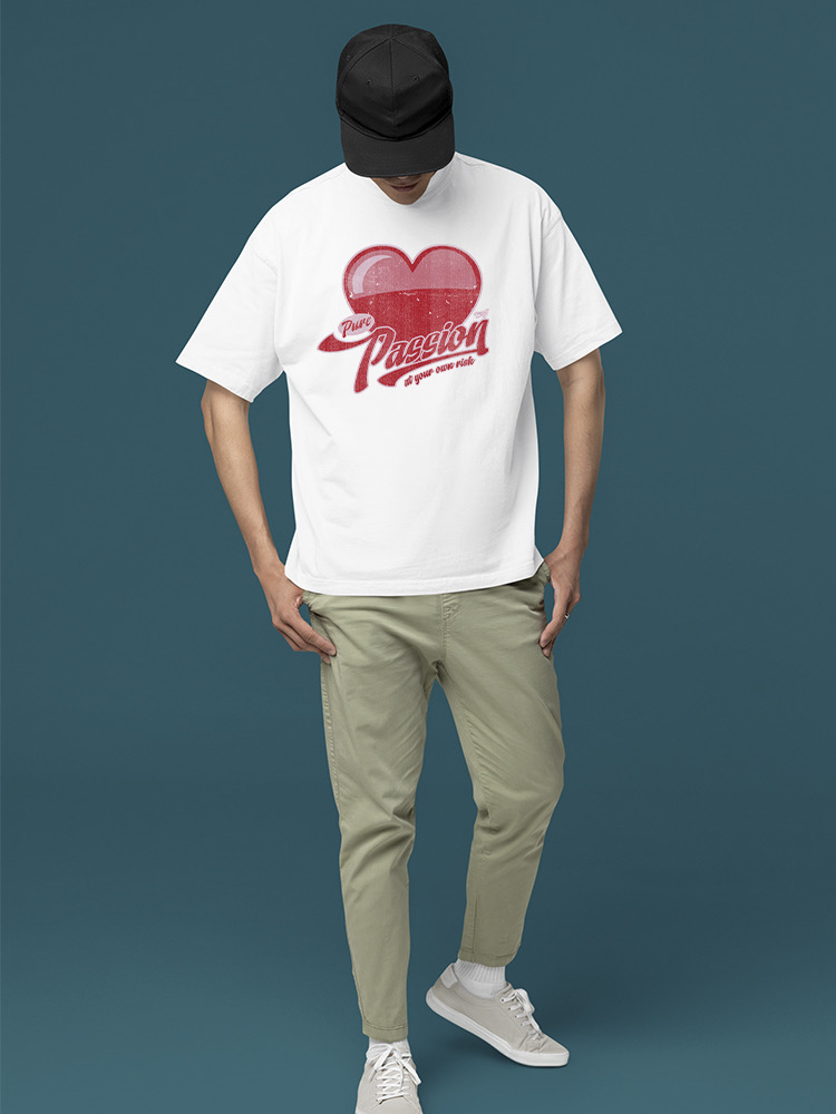 Officially Licensed Emoji Pure Passion - Bold Heart Graphic Men's T-shirt - Picture 18 of 20