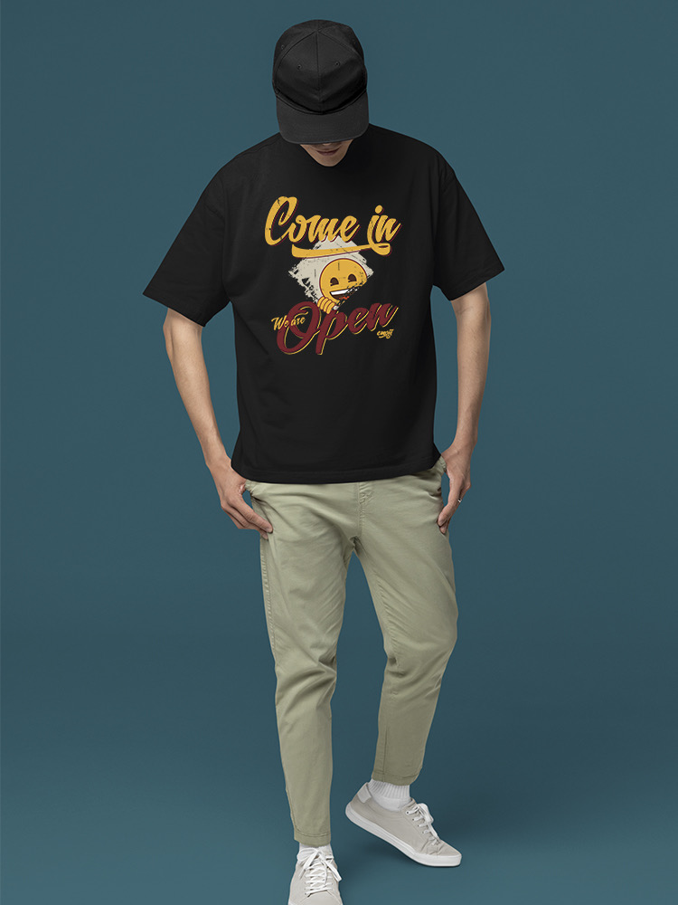 Welcome Vibes - Open Sign Emoji Graphic Men's T-shirt - Picture 6 of 24