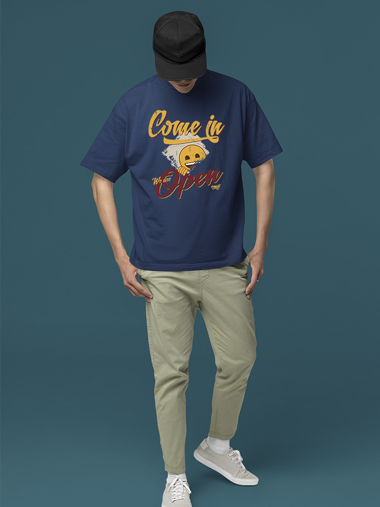 Welcome Vibes - Open Sign Emoji Graphic Men's T-shirt - Picture 10 of 24