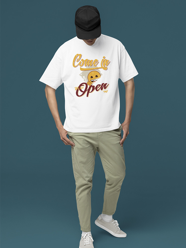 Welcome Vibes - Open Sign Emoji Graphic Men's T-shirt - Picture 22 of 24