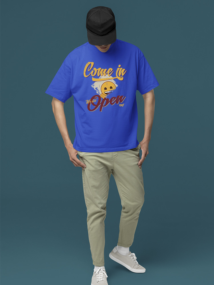 Welcome Vibes - Open Sign Emoji Graphic Men's T-shirt - Picture 18 of 24