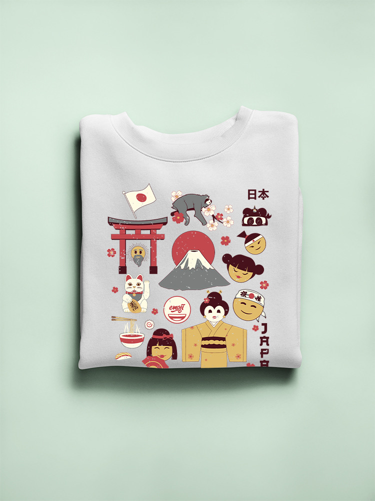 Vintage Aesthetic Japanese Emoji Graphic Men's Sweatshirt - Foto 15 di 16