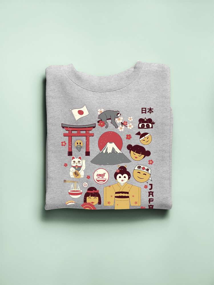 Vintage Aesthetic Japanese Emoji Graphic Men's Sweatshirt - Foto 7 di 16