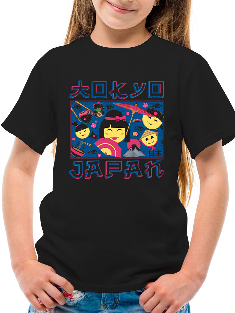 Japanisches Streetwear Emoji - Geisha, Sushi, Ramen, Fuji Jugend T-Shirt - Bild 9 von 24