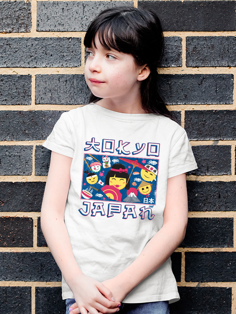 Japanisches Streetwear Emoji - Geisha, Sushi, Ramen, Fuji Jugend T-Shirt - Bild 22 von 24